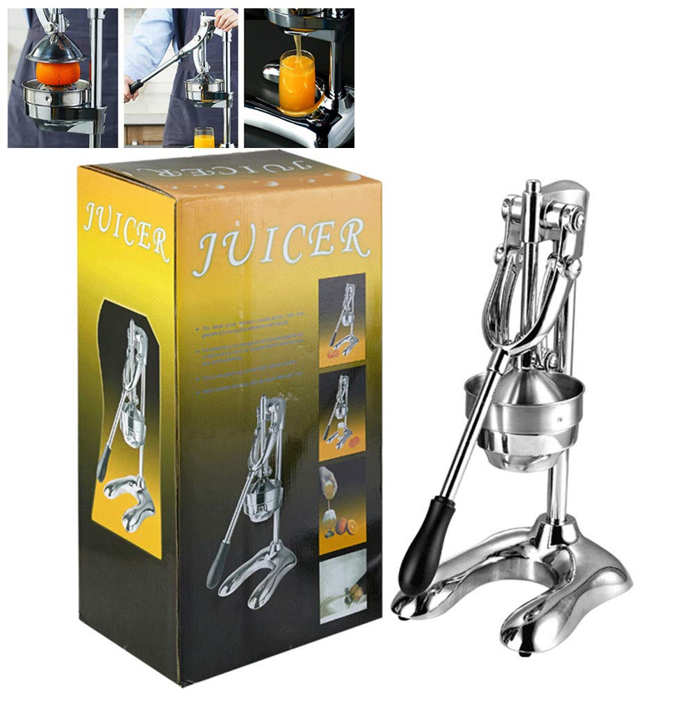 Premium Stainless Steel Manual Citrus Juicer - Heavy Duty Hand Press for Lemon, Orange, Pomegranate - Portable Kitchen Gadget for Home & Commercial Use (Silver) | Perfect for Fresh Juice, Cocktails & Healthy Drinks