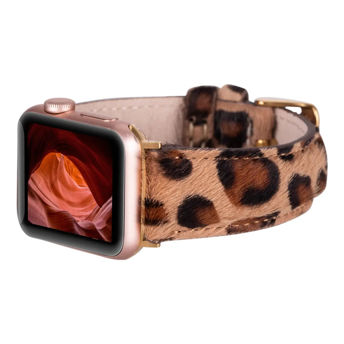 Stylish Faux Leopard Print Leather Apple Watch Band - Perfect for Fashion Accessories & Everyday Wear