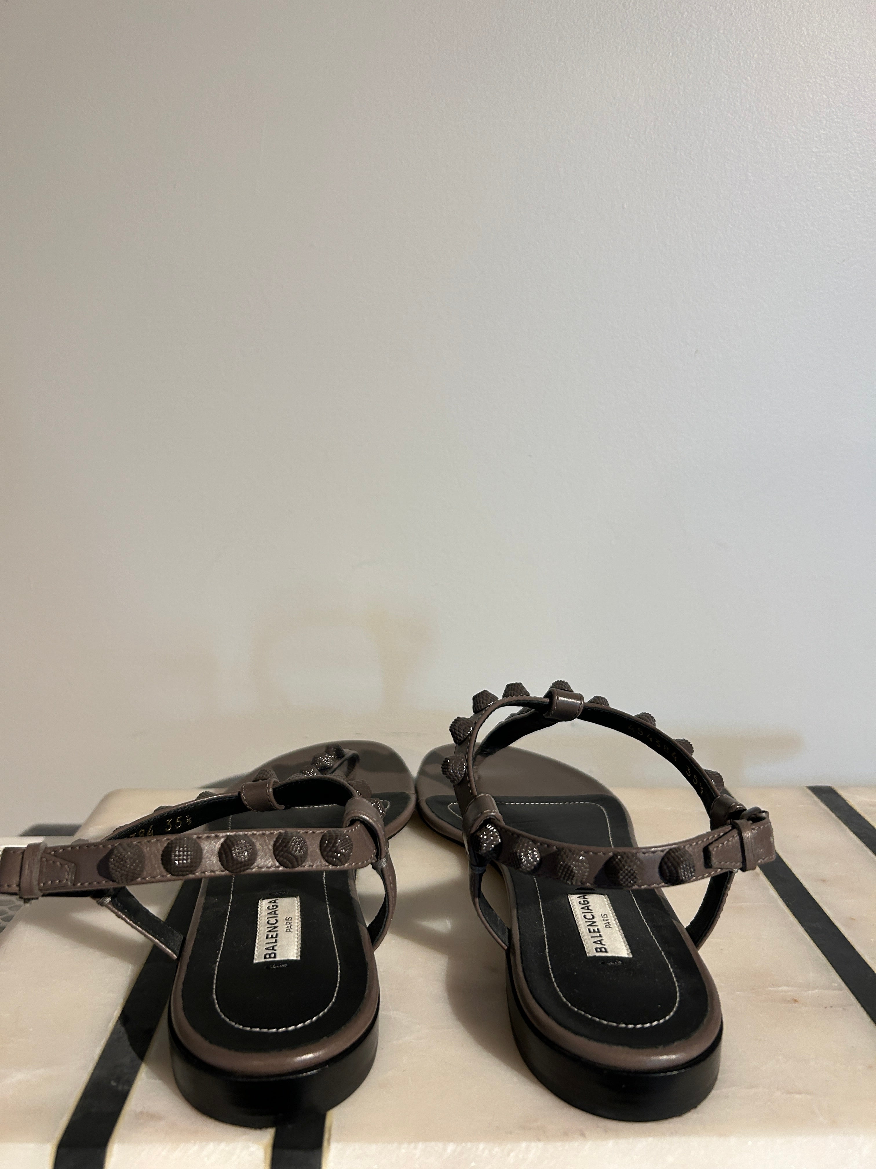 Balenciaga Arena Sandals Women Size 35.5 | Luxury Designer Leather Slide Sandals for Summer Outfits & Beach Vacations