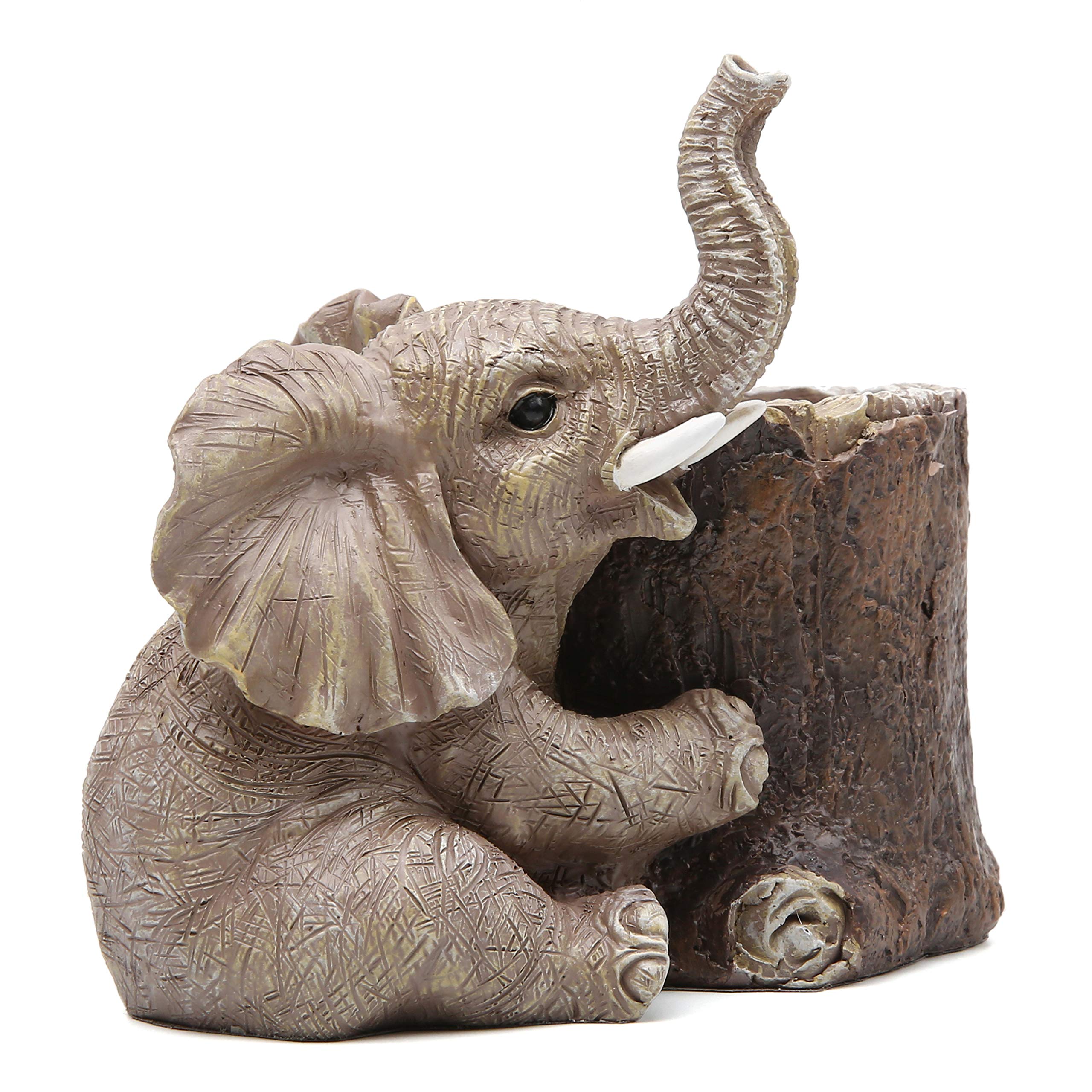Golden Elephant Desk Organizer - Elegant Pen Holder for Home & Office Decor, Graduation Gift Idea - Perfect for Study, Workstation & Gift Giving