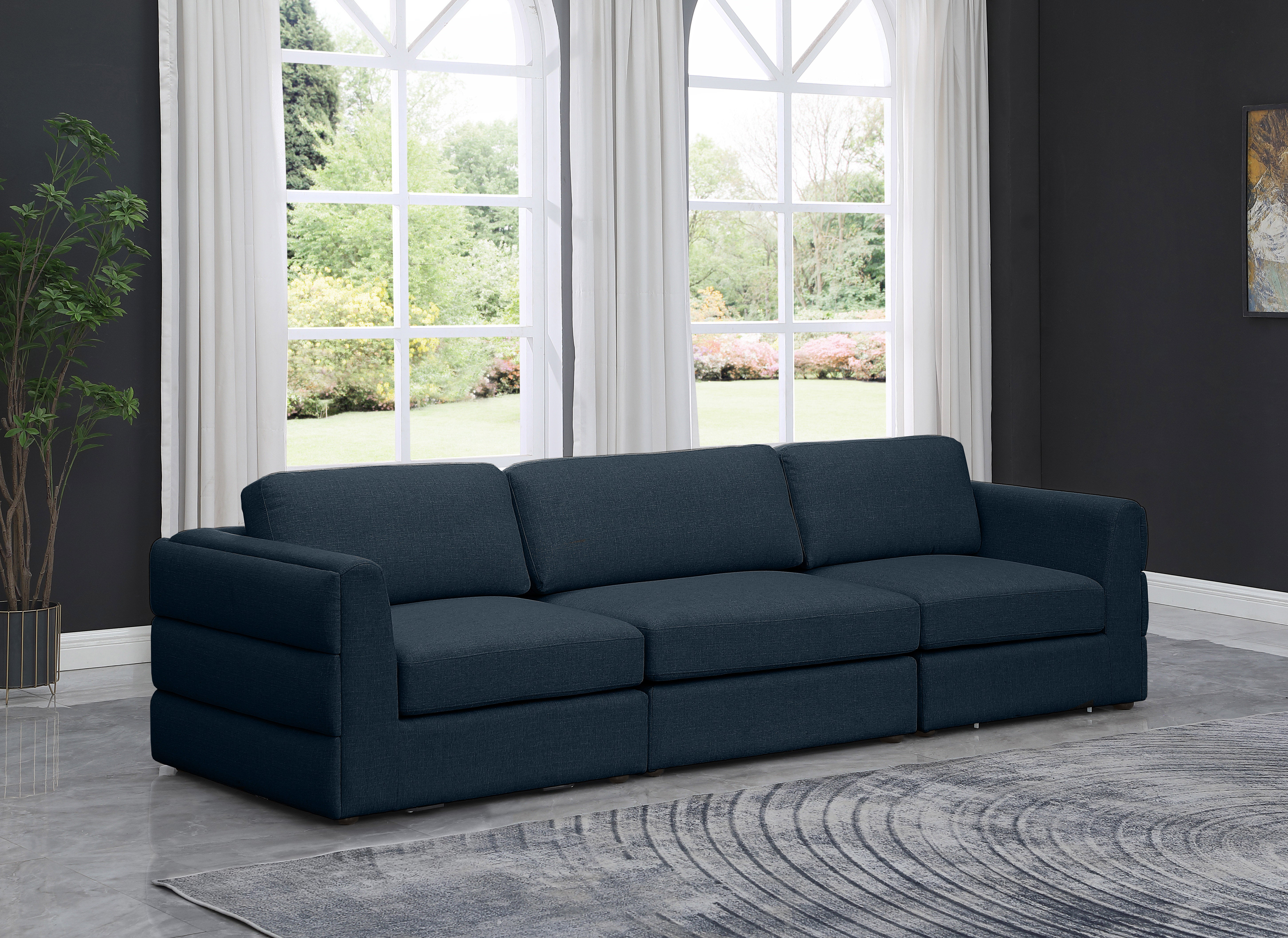 Beckham Durable Linen Textured Fabric Modular Sofa - Modern Sectional Couch for Living Room, Lounge & Home Office - Easy to Assemble Comfortable Sofa Set with Washable Covers