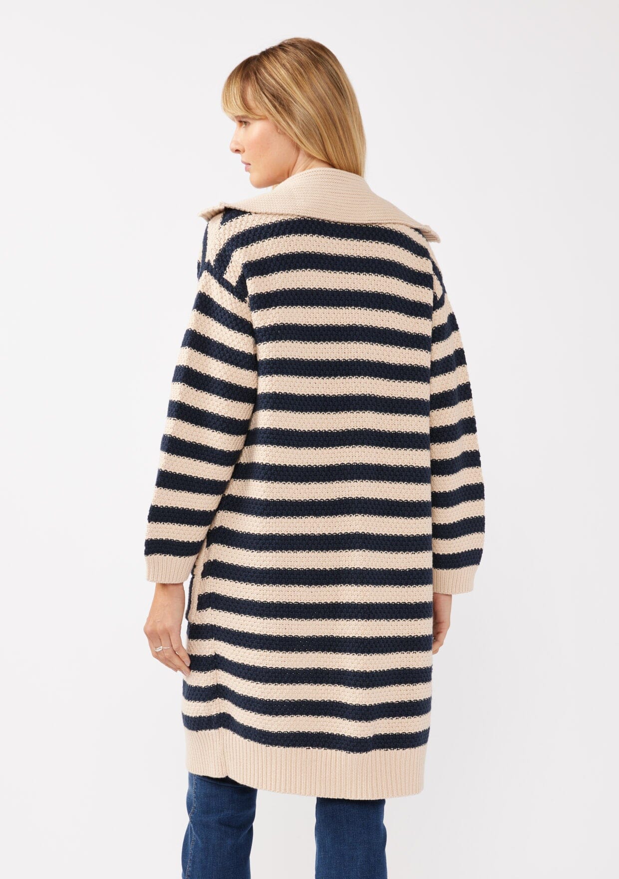 Stylish Coastal Striped Cardigan for Women - Soft Knit Sweater for Casual Outfits & Beach Layering | Perfect for Fall & Spring Wear