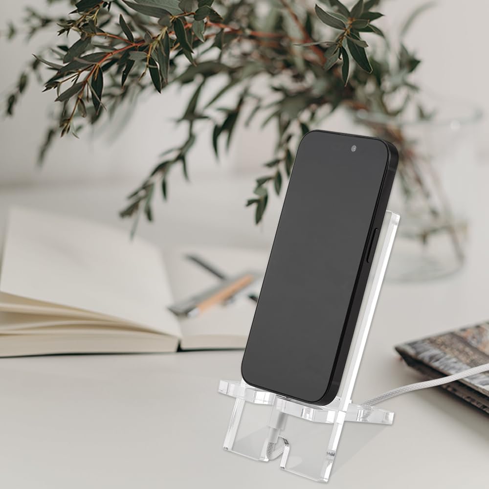 Funny Acrylic Phone Stand for Desk - Humorous Office Gift for Women, Men, Coworkers, Friends & Family - Unique Table & Nightstand Holder for Home & Office Use - Perfect for Watching Videos, Video Calls & Hands-Free Browsing - DX06