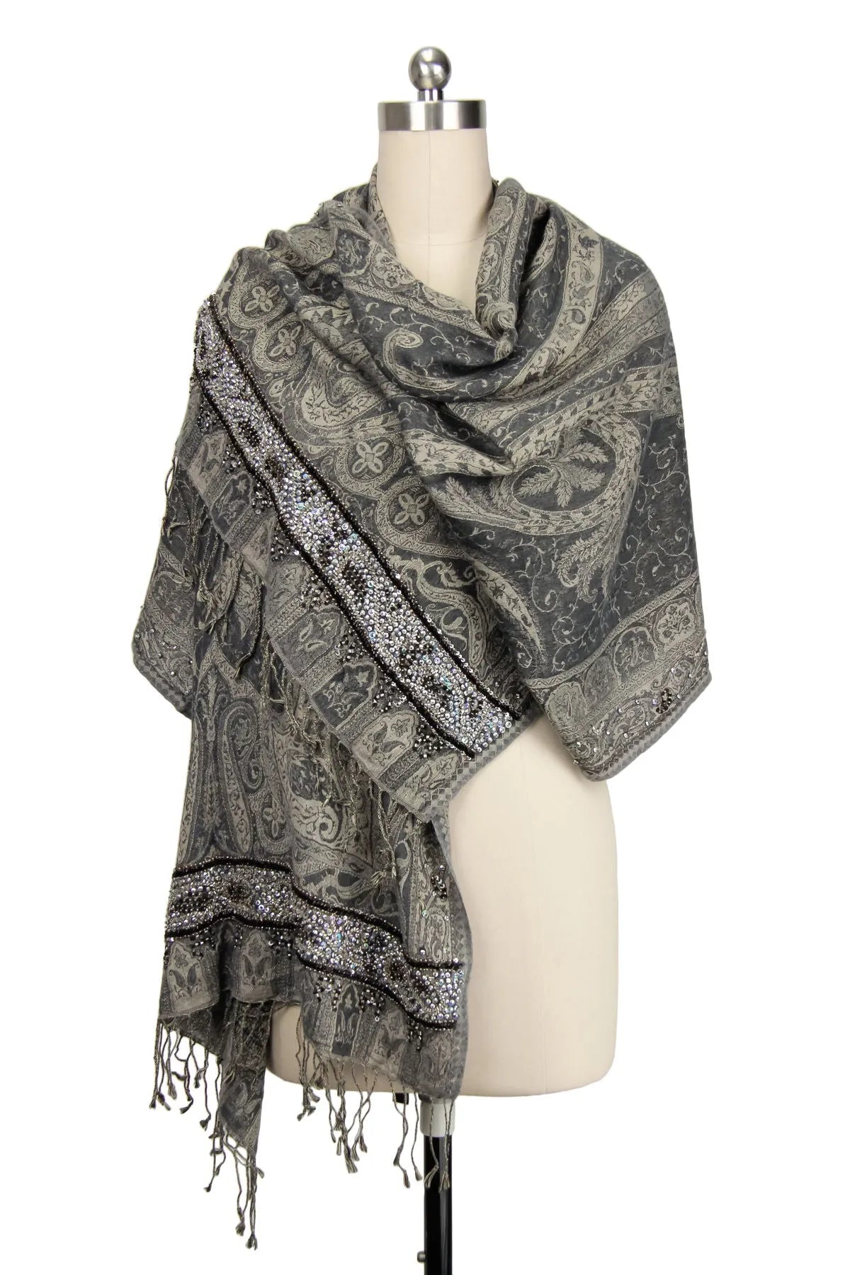 Handmade Embroidered Ikat Scarf - Soft Lightweight Fashion Accessory for Women - Perfect for Boho Outfits, Weddings & Special Occasions