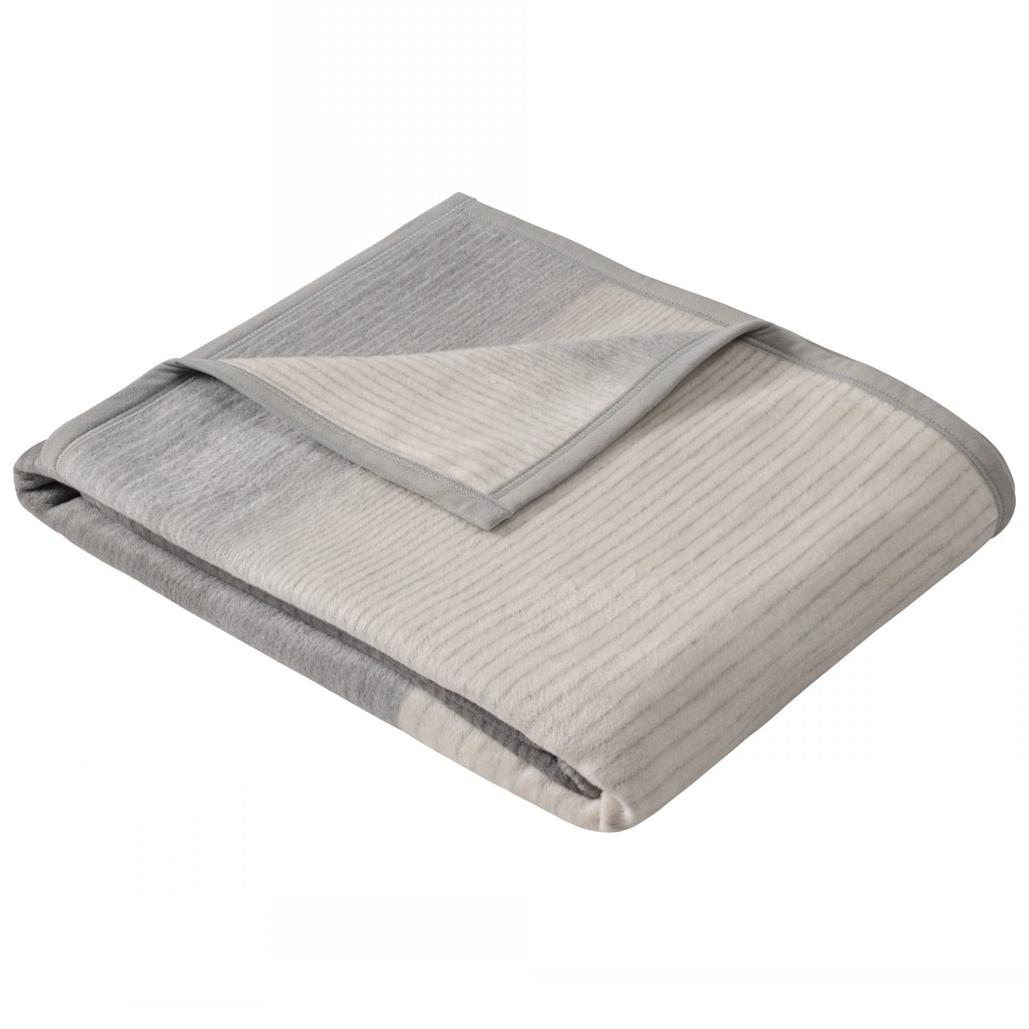 Premium Ibena Granada Luxury Soft Fleece Blanket - Grey, Warm & Cozy for Bed, Sofa, Travel & Gifts