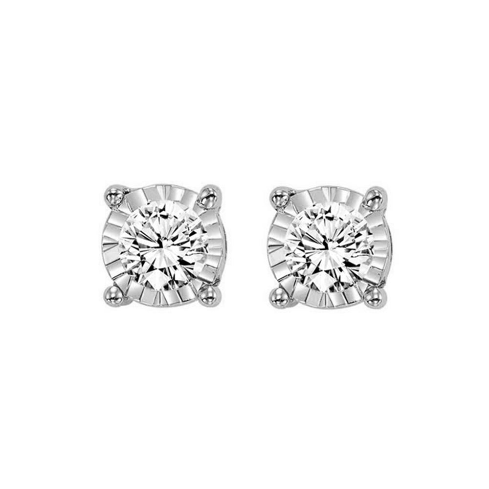 14K White Gold Diamond Earrings (1CTW) - Elegant Stud Earrings for Women, Perfect for Weddings, Parties & Everyday Wear