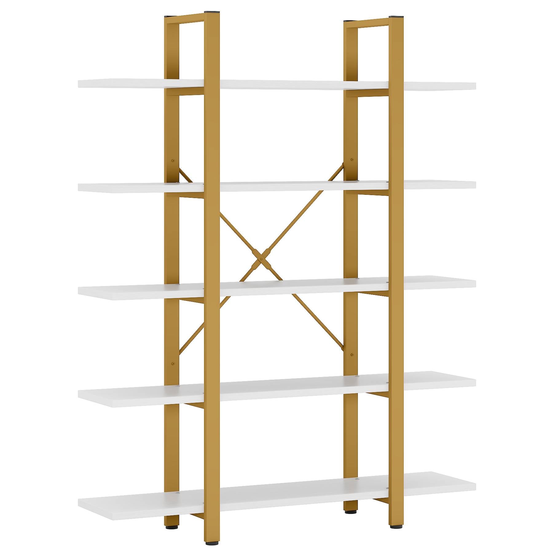 5 Tier Bookshelf - Open Etagere Bookcase with Storage Display Rack for Home Office, Living Room & Bedroom Organization