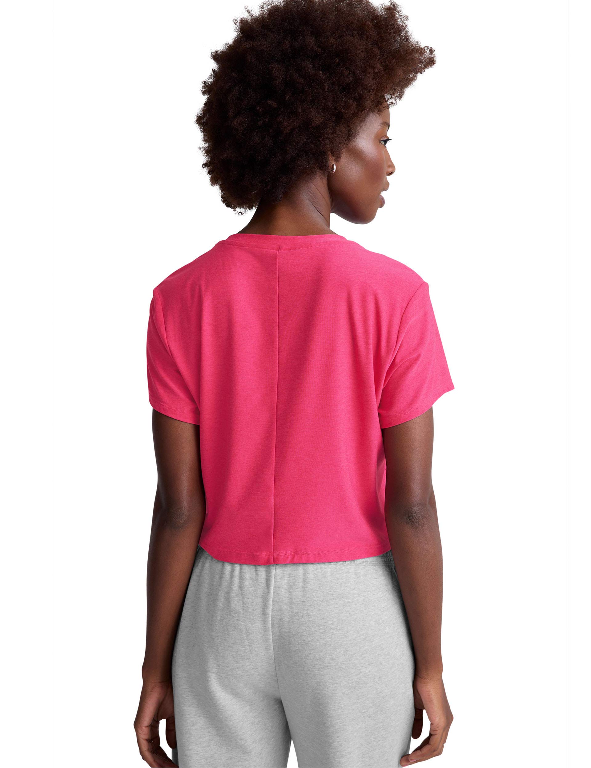 Featherweight Supreme Cropped Tee - Vivid Pink Heather | Soft & Comfortable Women's T-Shirt for Casual Wear, Gym & Street Style