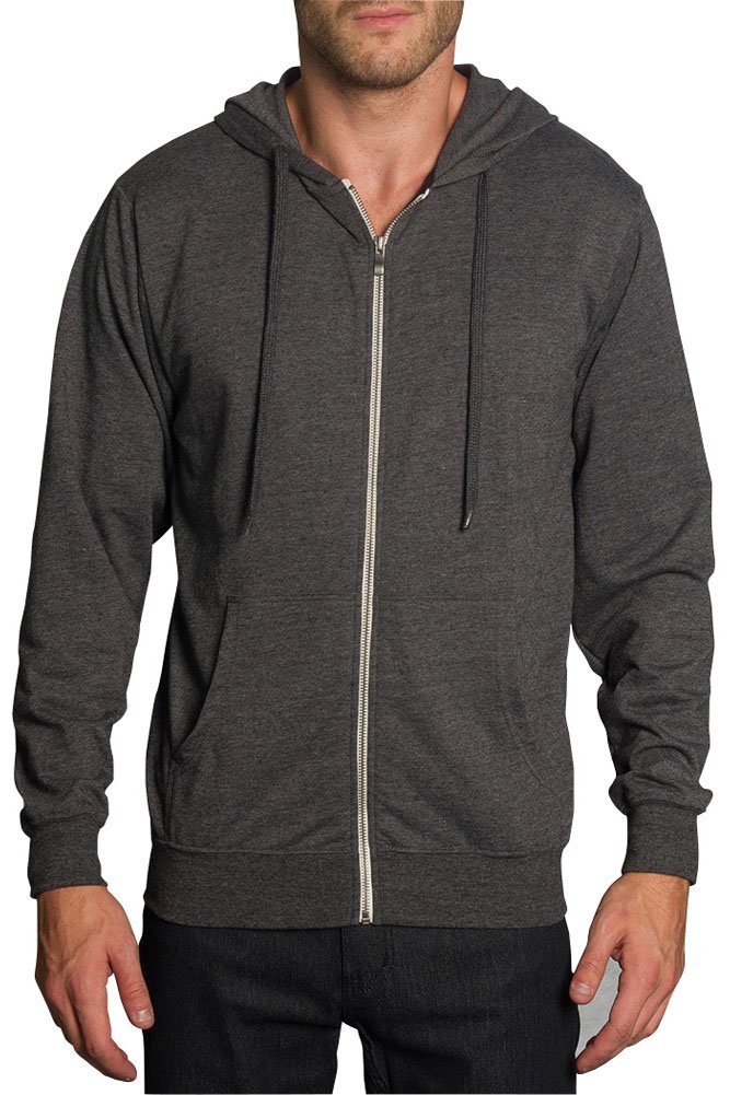 Victorious Men's Lightweight Zip-Up Hoodie Sweatshirt - Comfortable Raglan Sleeve Pullover for Casual Wear, Gym & Outdoor Activities