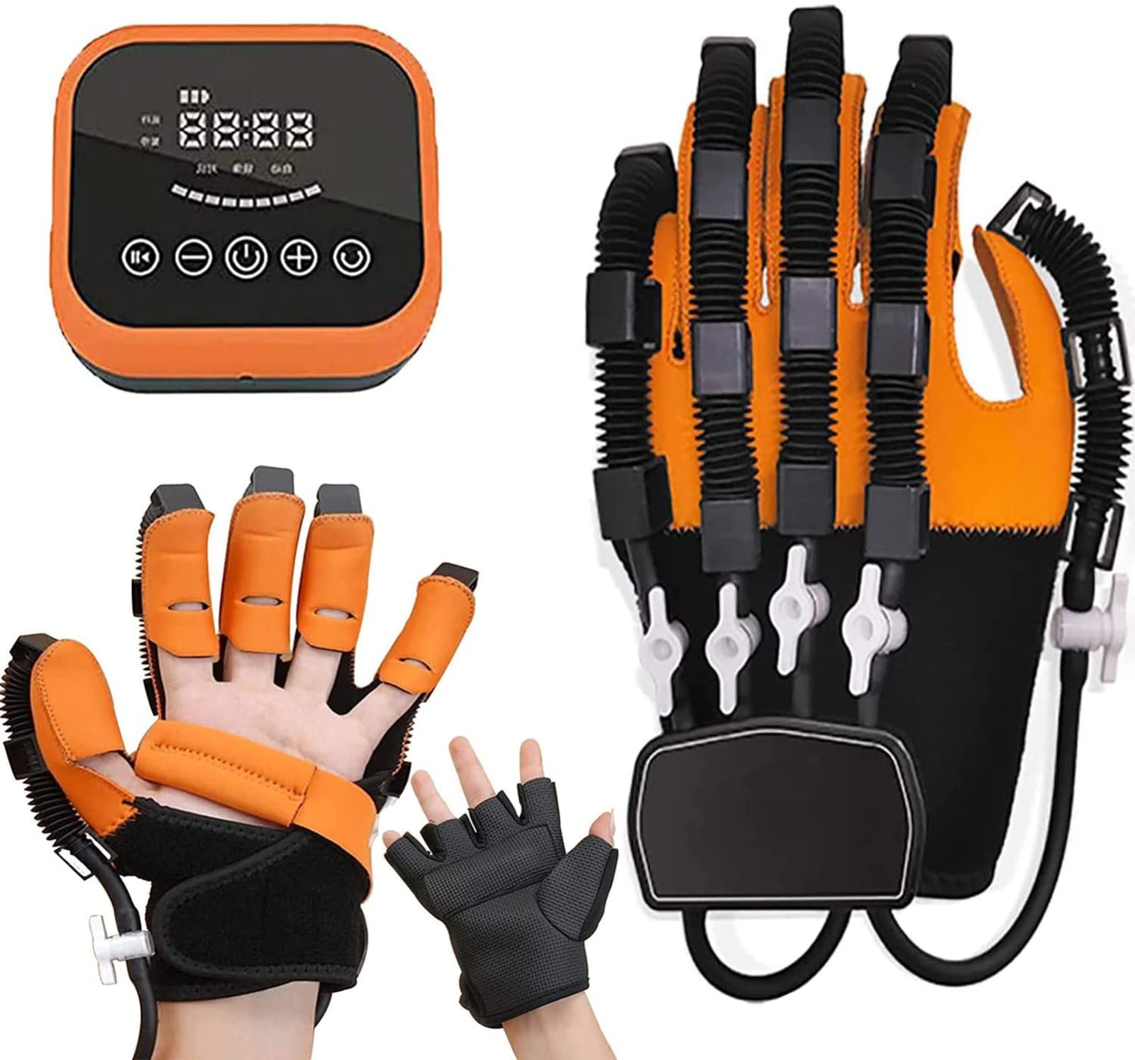 Rehabilitation Robot Gloves for Stroke Recovery - Finger Training Orthotics with Single Finger & Mirror Therapy Modes for Hemiplegia Hand Function - Relieves Finger Cramps & Improves Dexterity (Left Hand) - Ideal for Post-Stroke Therapy & Long-Term Hand Rehabilitation at Home