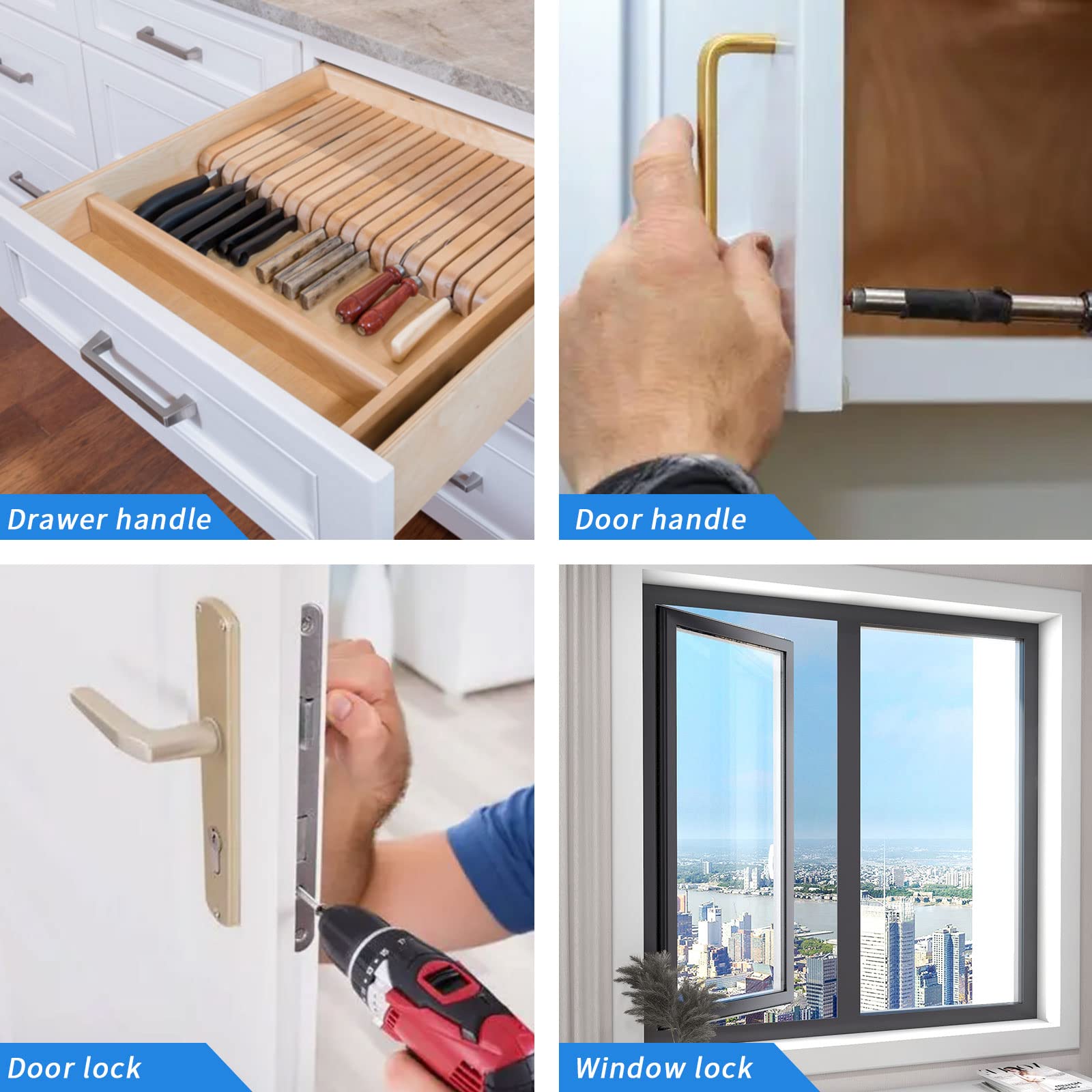 14-Piece Cabinet Hardware Jig Tool Set - Fingwerk Aluminum Alloy Drawer Handle Template Kit for Knobs, Pulls & Door Handles - Perfect for DIY Home Improvement & Cabinet Installation Projects
