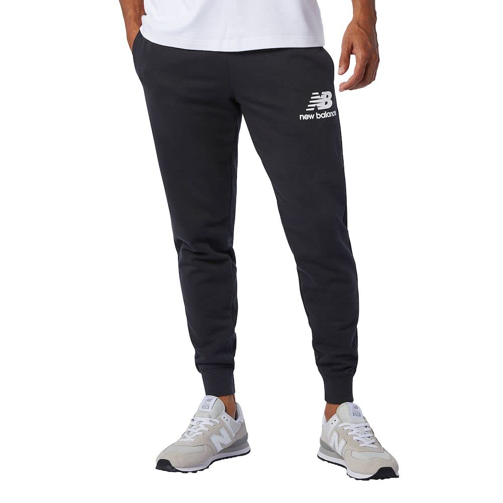 New Balance Men's NB Essentials Stacked Logo Sweatpants - Comfortable Joggers for Casual Wear, Gym & Lounge - Athletic Tapered Fit Sweatpants for Men