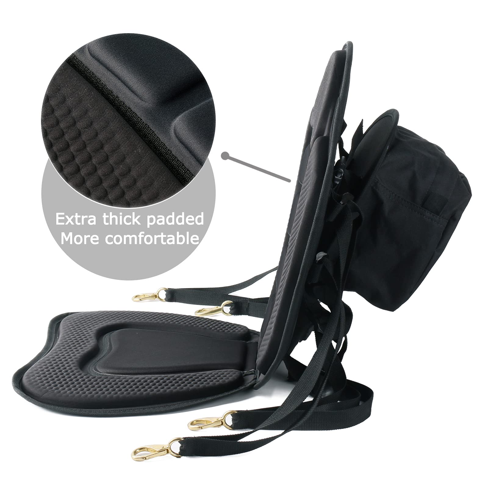 Premium Kayak Seat with Back Support - Universal Padded SUP Canoe Chair for Kayaking & Paddle Boarding