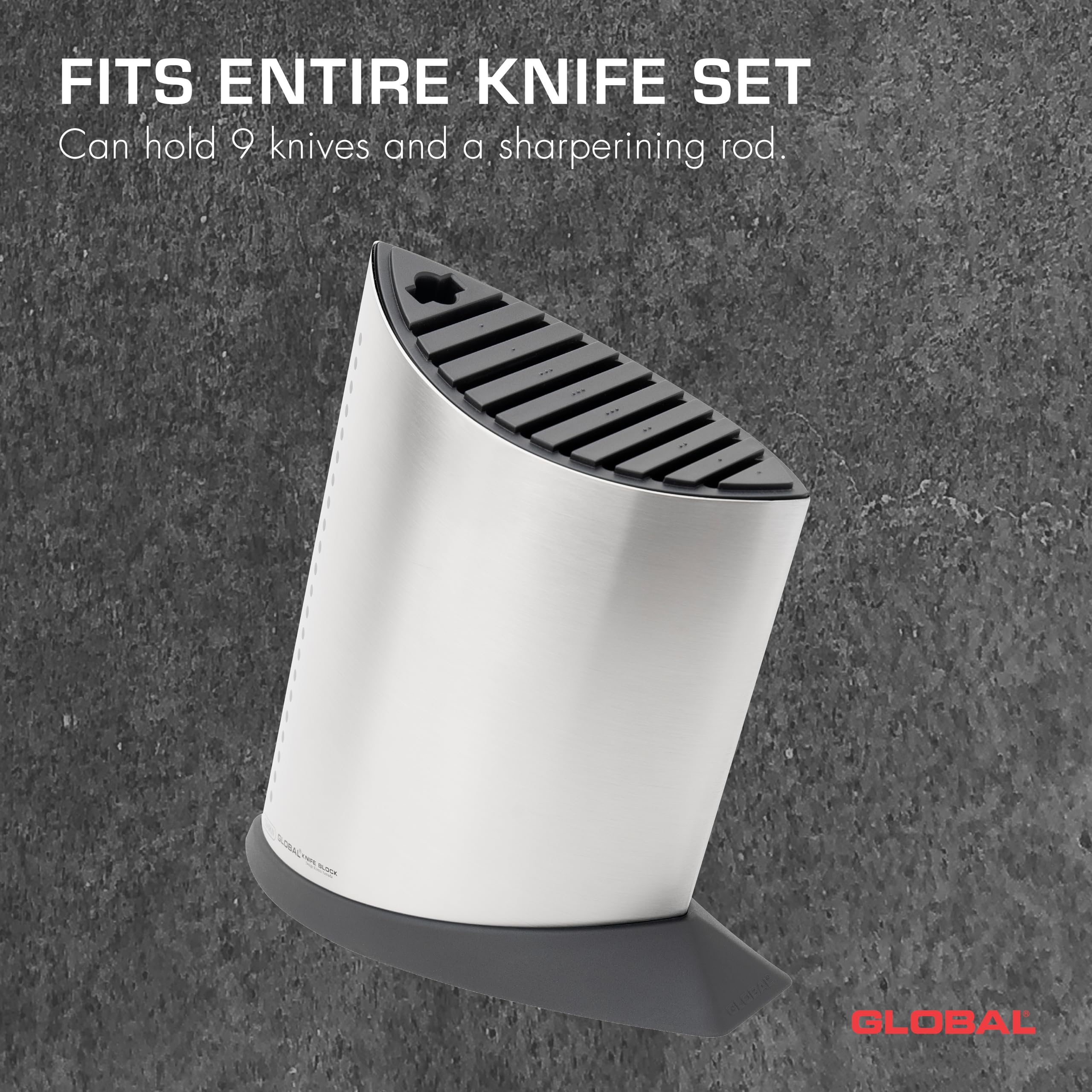 GKB-52 Stainless Steel 10-Slot Knife Block - Premium Knife Organizer for Kitchen Countertop Storage | Perfect for Chefs & Home Cooks