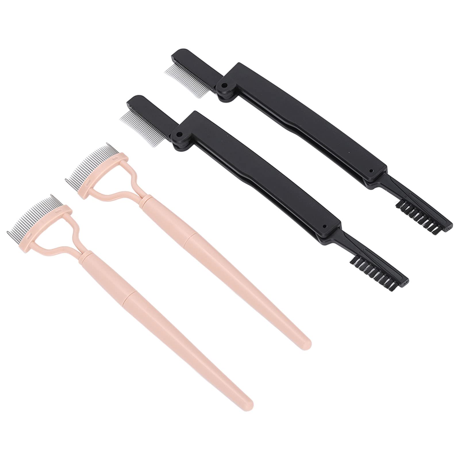 4pcs Stainless Steel Eyebrow & Eyelash Grooming Brush Set - Smooth Glide Separator for Perfect Makeup Application | Ideal for Professional Salon Use & Home Beauty Routines
