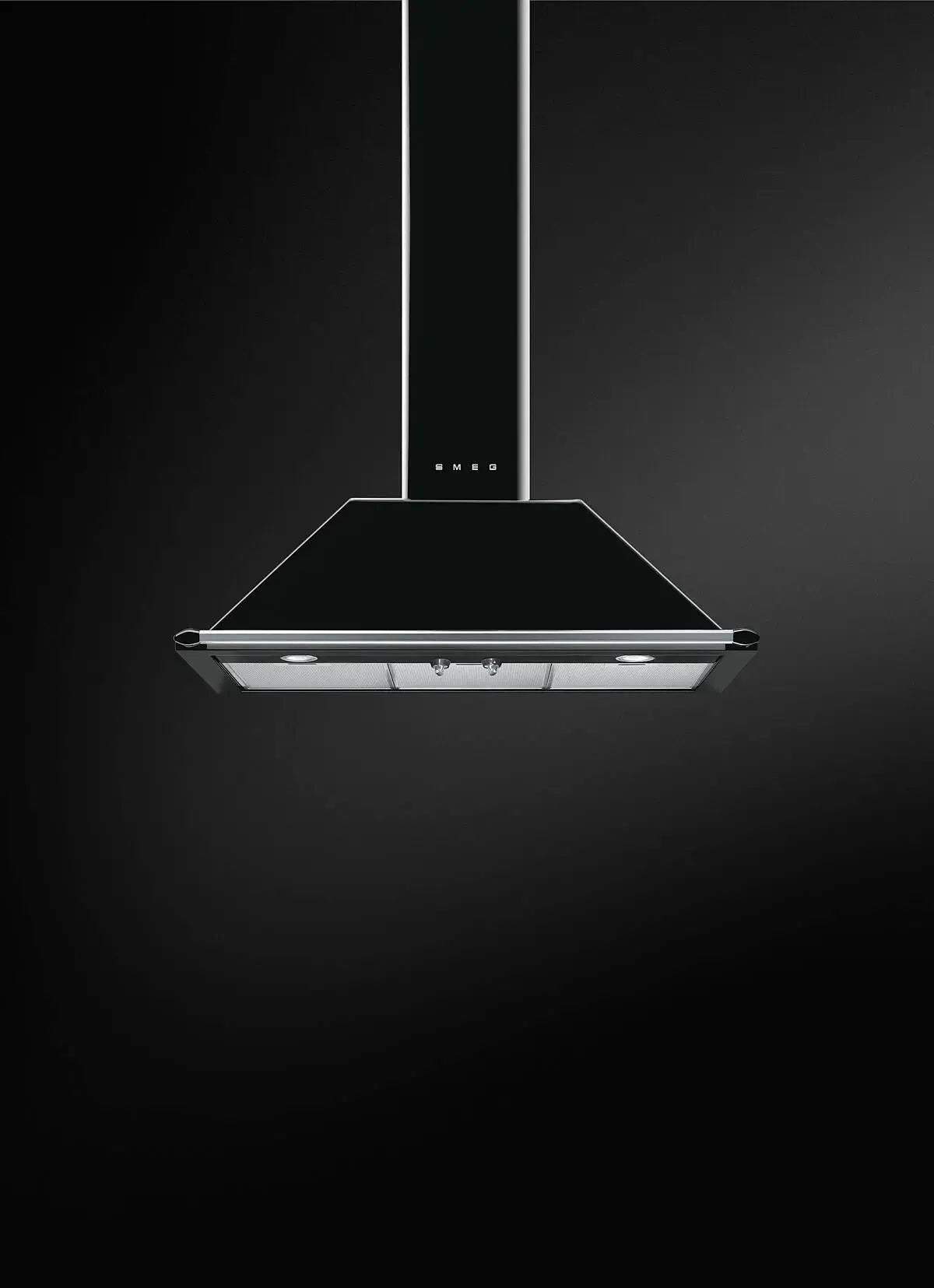 Smeg 90cm Victoria Black Chimney Range Hood - Powerful Kitchen Exhaust Fan for Modern Homes | Perfect for Open-Plan Kitchens & Cooking Areas