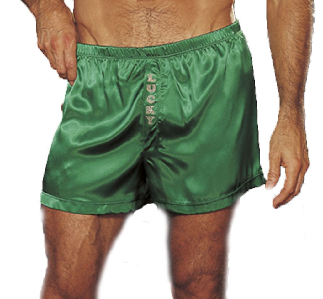 Men's Charmeuse Boxer Briefs - Soft & Breathable Underwear (Green, Small) - Perfect for Sleep, Lounge & Everyday Comfort