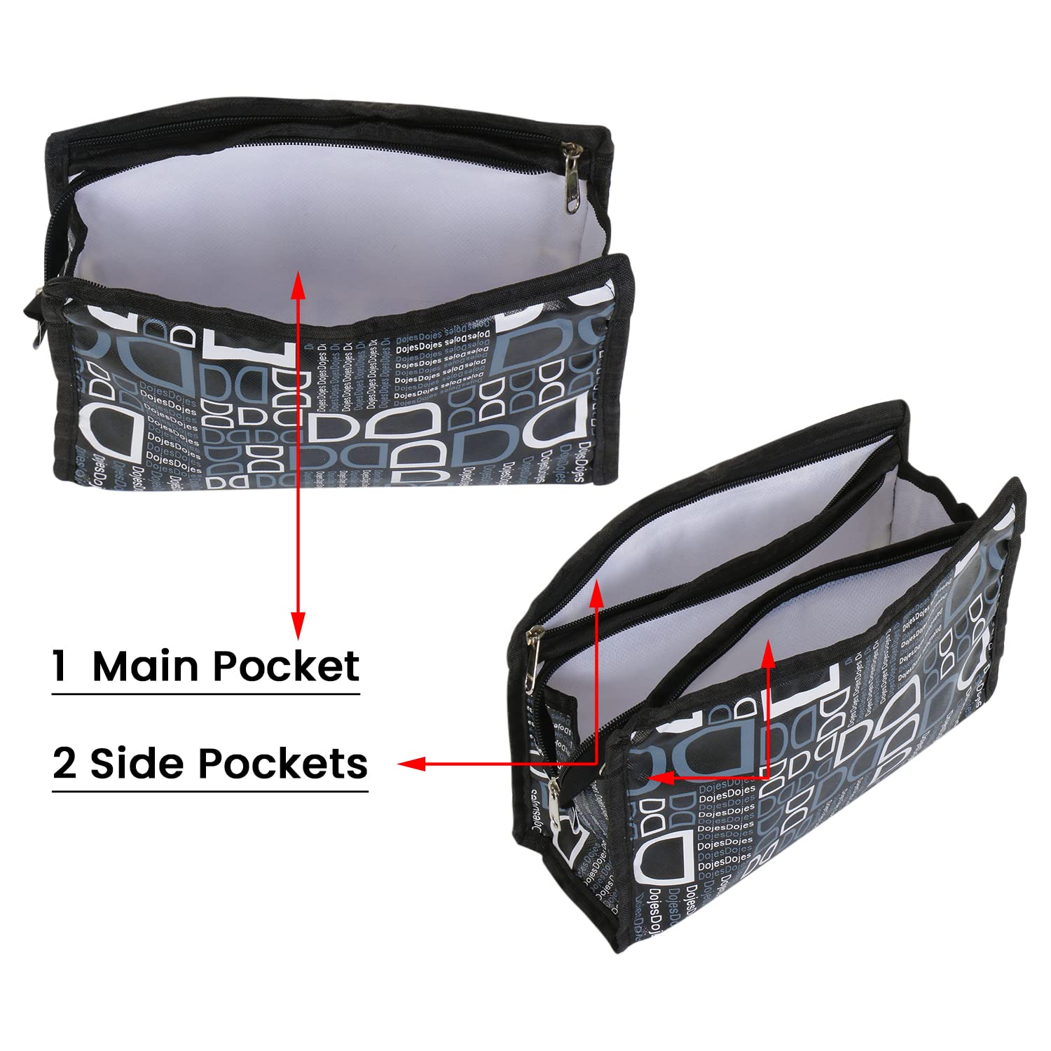 Lightning Hammerz Makeup Pouch Set of 3 - Travel Cosmetic Organizer & Toiletry Storage Bag for Women, Girls & Men - Perfect for Travel, Gym, and Daily Essentials Organization