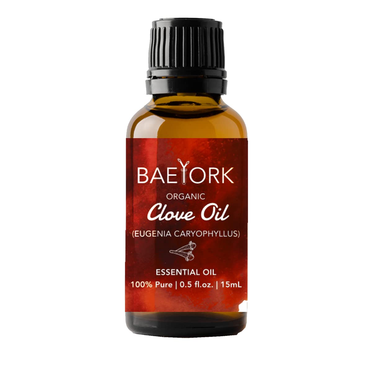 Baeyork 100% Pure Organic Indonesian Clove Essential Oil - 15ml | PETA Certified Cruelty-Free & Vegan | Aromatherapy, Diffusers, DIY Skincare, Massage & Home Fragrance