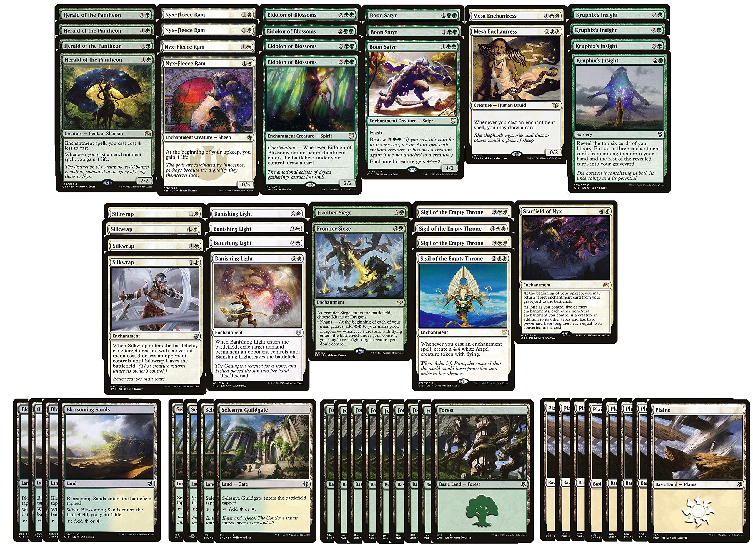 Elite Enchantment Deck - Green White - Modern Legal MTG Deck | Custom Built Magic The Gathering 60 Card Deck for Competitive Play & Casual Gaming