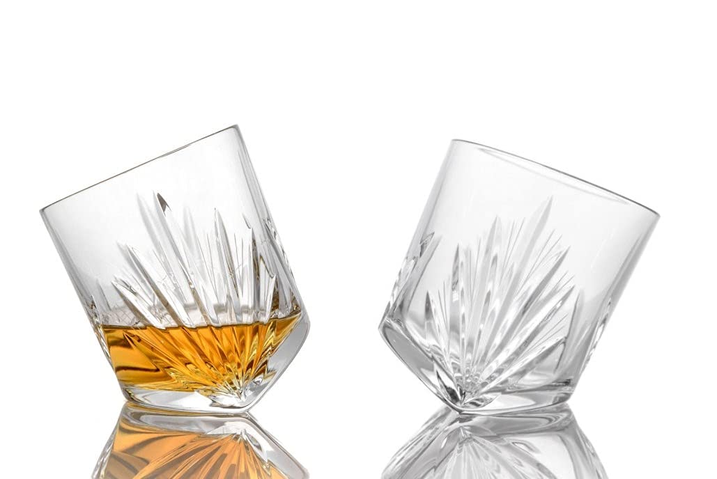 10 oz Whiskey Glasses Set of 2 - Vintage Old Fashioned Bourbon Scotch Rocks Glasses with Thick Bottom - Handmade Crystal Drinking Glasses for Whiskey, Bourbon, Scotch - Perfect for Home Bar, Gifts & Entertaining