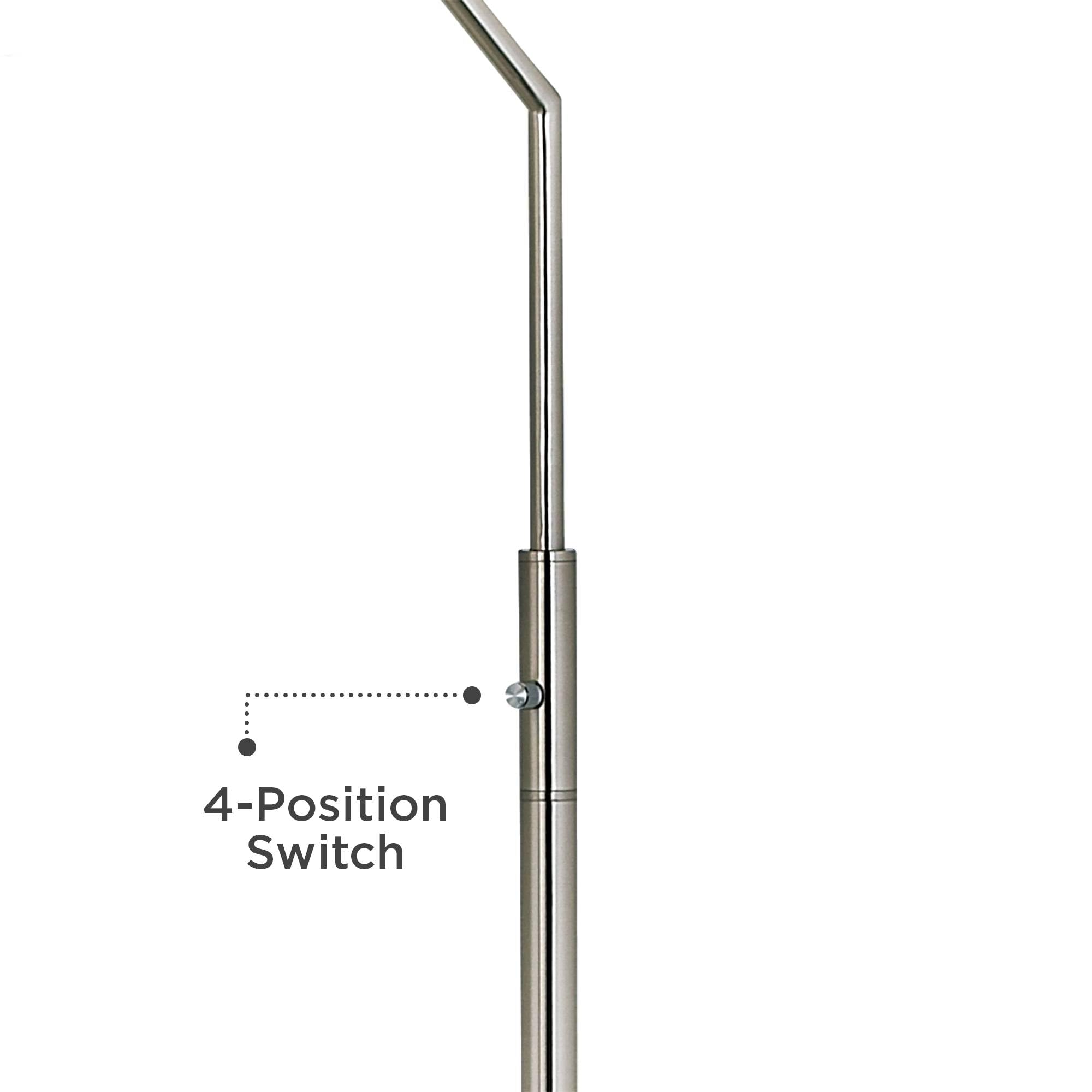 Modern Spring Giclee Print Shade Arc Floor Lamp - Adjustable Reading Light for Living Room, Bedroom & Office Decor