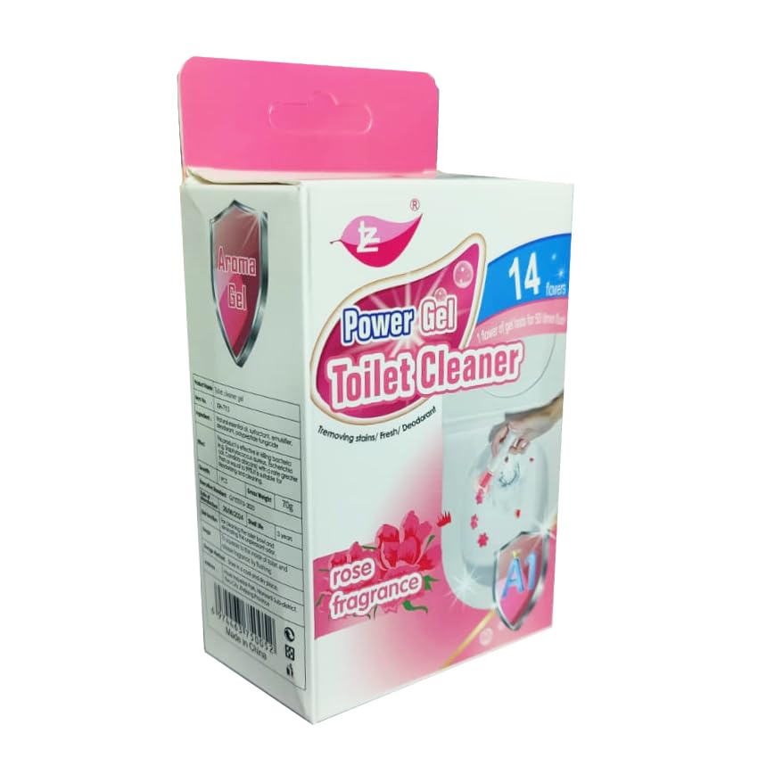 9UP® Toilet Gel Cleaner - 70g Flushable Flower Stamp Gel for Bathroom Cleaning & Odor Removal | Pack of 1-14 Stamps | Long-Lasting Freshness for Toilet Bowls, Tanks & Pipes | Ideal for Homes, Hotels & Restrooms