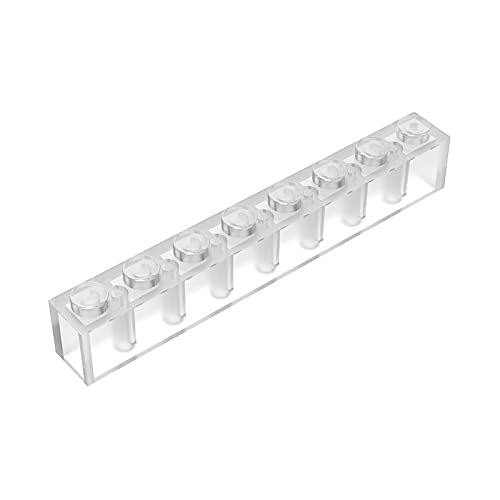 **Eske Kouri GDS-536 1x8 Transparent Building Bricks - Compatible with Lego 3008 & Major Brick Brands - DIY Toy Blocks for Creative Construction (40 Trans-Clear, 10 PCS) - Perfect for MOC Models, STEM Projects & Kids Educational Play**