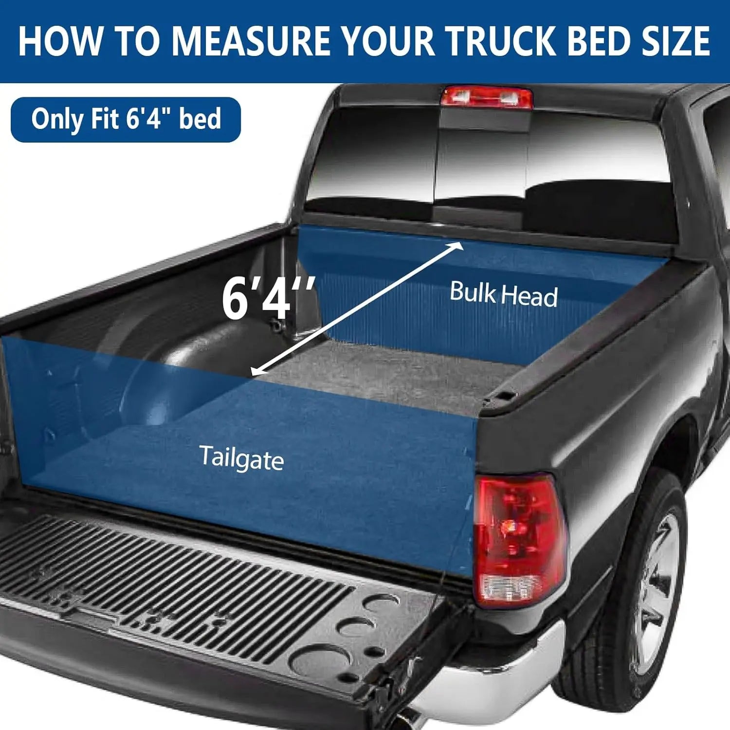 WEIZE Soft Roll Up Truck Bed Tonneau Cover for 2009-2024 Dodge Ram 1500/2500/3500 | 6'4