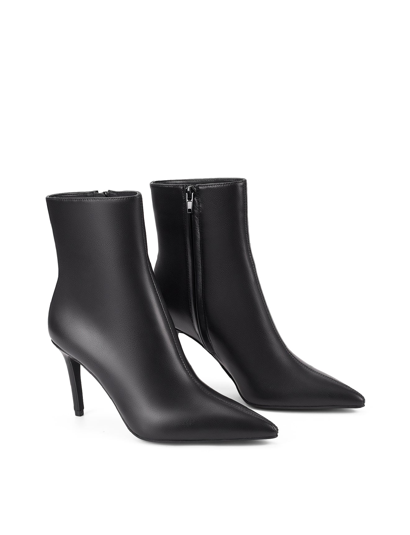Black Leather Wisp Ankle Boots for Women - Stylish & Comfortable Fall/Winter Fashion Booties for Casual Outfits & Office Wear