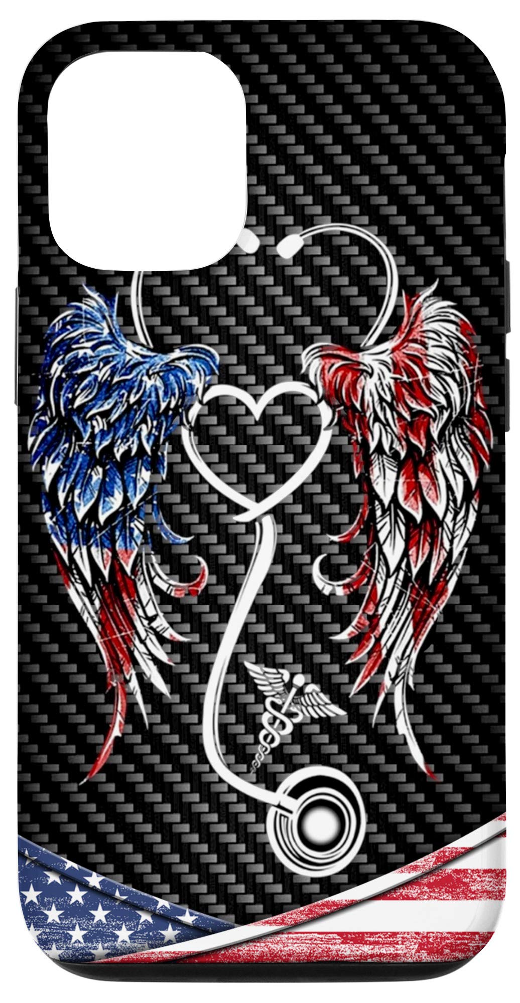 iPhone 12/12 Pro Case with Nurse Wings & American Flag Design - Patriotic Gift for Nurses & Healthcare Workers - Perfect Christmas Present for Medical Professionals