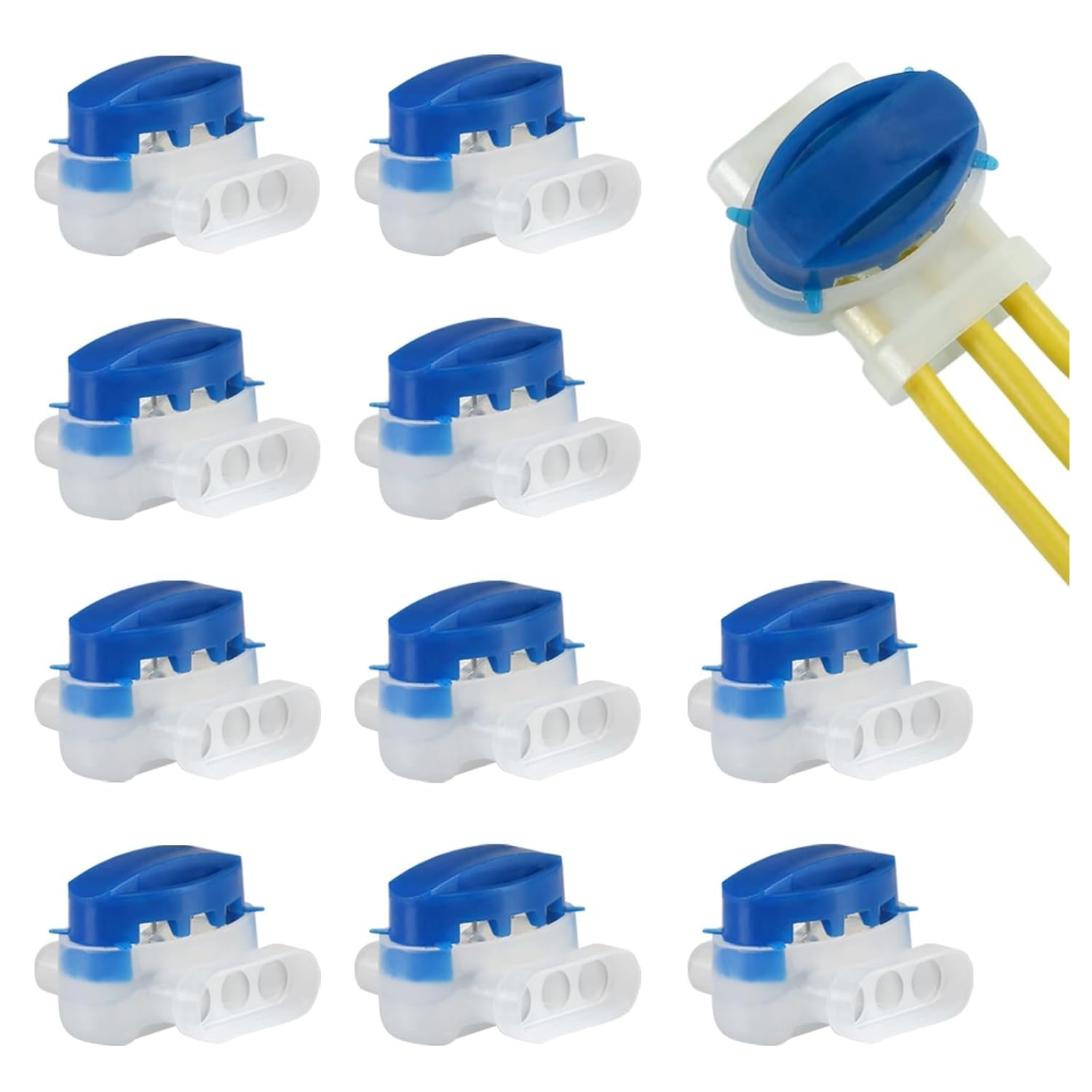 GWHOLE IDC Connector Boundary Wire Connectors - 3m 314 Wire Connectors, Waterproof Outdoor Electrical Connectors (10 Pack) - Ideal for Underground Fencing, Garden Lighting & Landscape Wiring