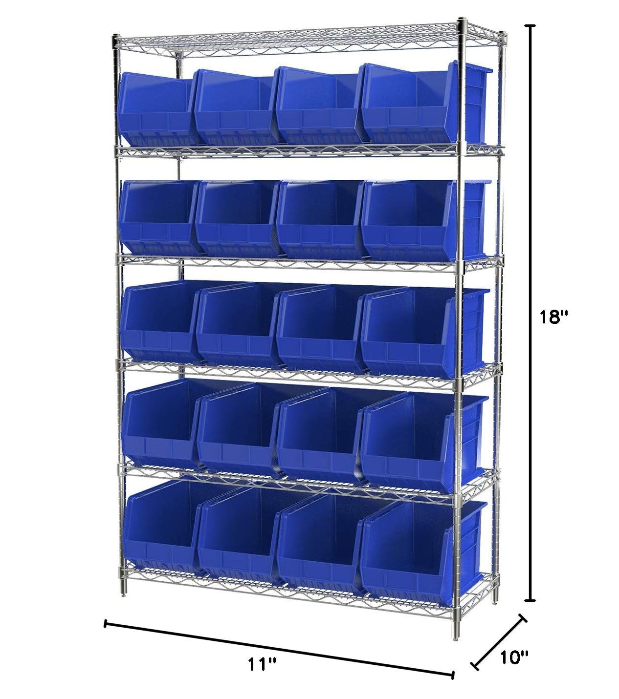 Akro-Mils 30260 AkroBins Plastic Storage Bins - 6-Pack Hanging & Stackable Organizer Containers (18