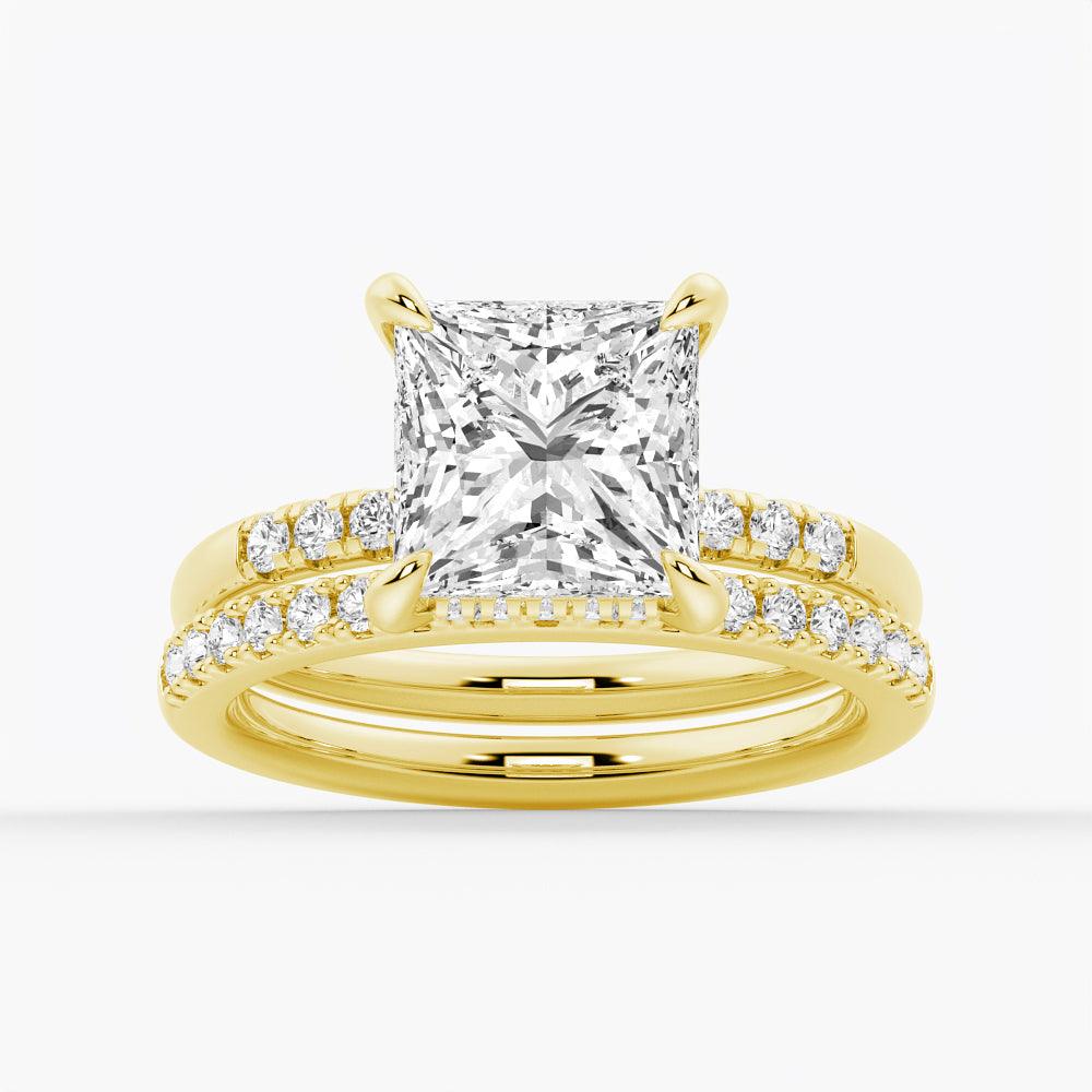 1.5ct Princess Cut Moissanite Engagement Ring with Hidden Halo - 14K White Gold Wedding Band for Women - Perfect Proposal Gift for Her - Ideal for Anniversaries, Valentine's Day & Special Occasions