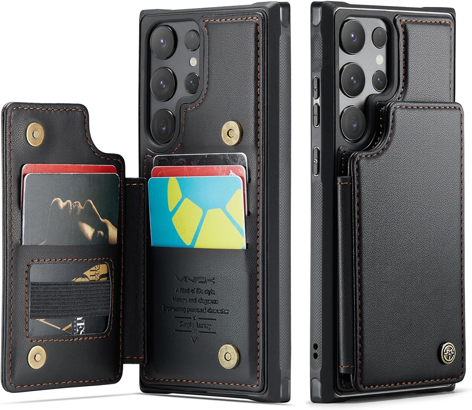 Samsung S24 Wallet Case with RFID Blocking - Durable Shockproof Design & Built-in Kickstand - Perfect for Travel, Commuting, and Everyday Protection