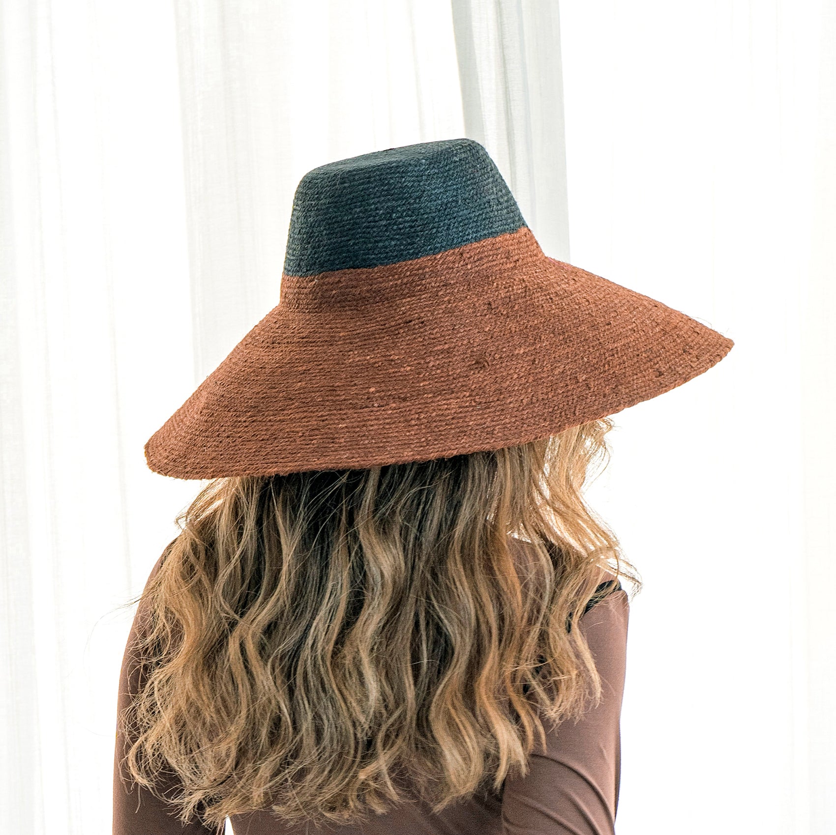 RIRI DUO Jute Straw Hat - Burnt Sienna & Black Sun Hat for Women - Beach Vacation, Summer Outfits, Outdoor Activities