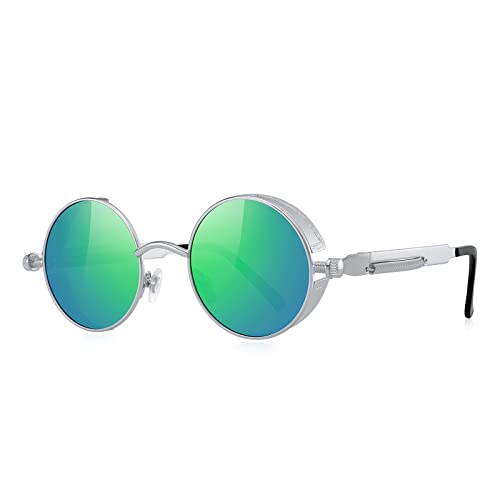 Silver Frame/Green Mirror Lens