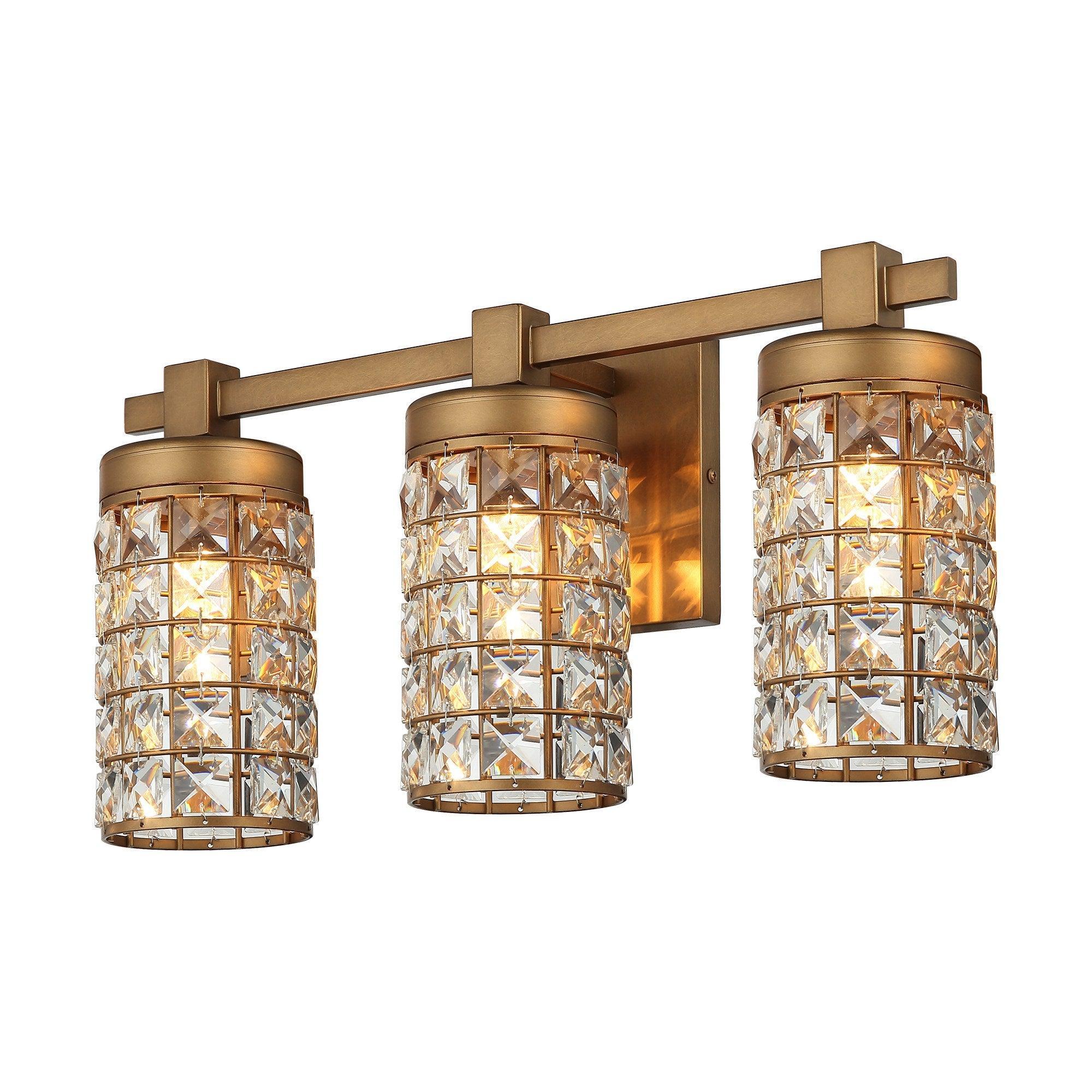 3-Light Modern Gold Wall Sconce - Elegant Lighting for Living Room, Bedroom, or Hallway