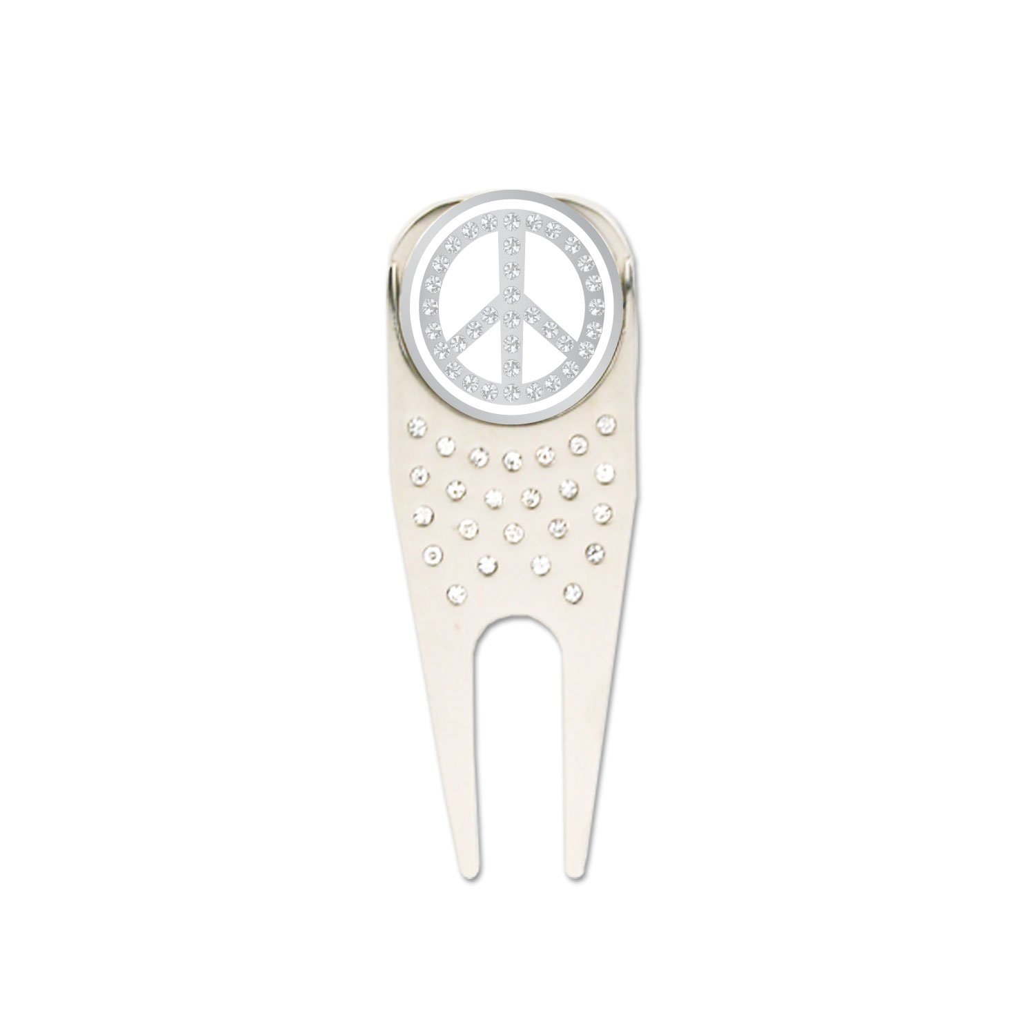 Peace Sign Bling Z Divot Repair Tool - Golf Ball Marker & Divot Fixer for Men & Women - Perfect for Golf Accessories & Gifts for Golf Lovers (Ideal for Greens, Fairways & Golf Course Use)