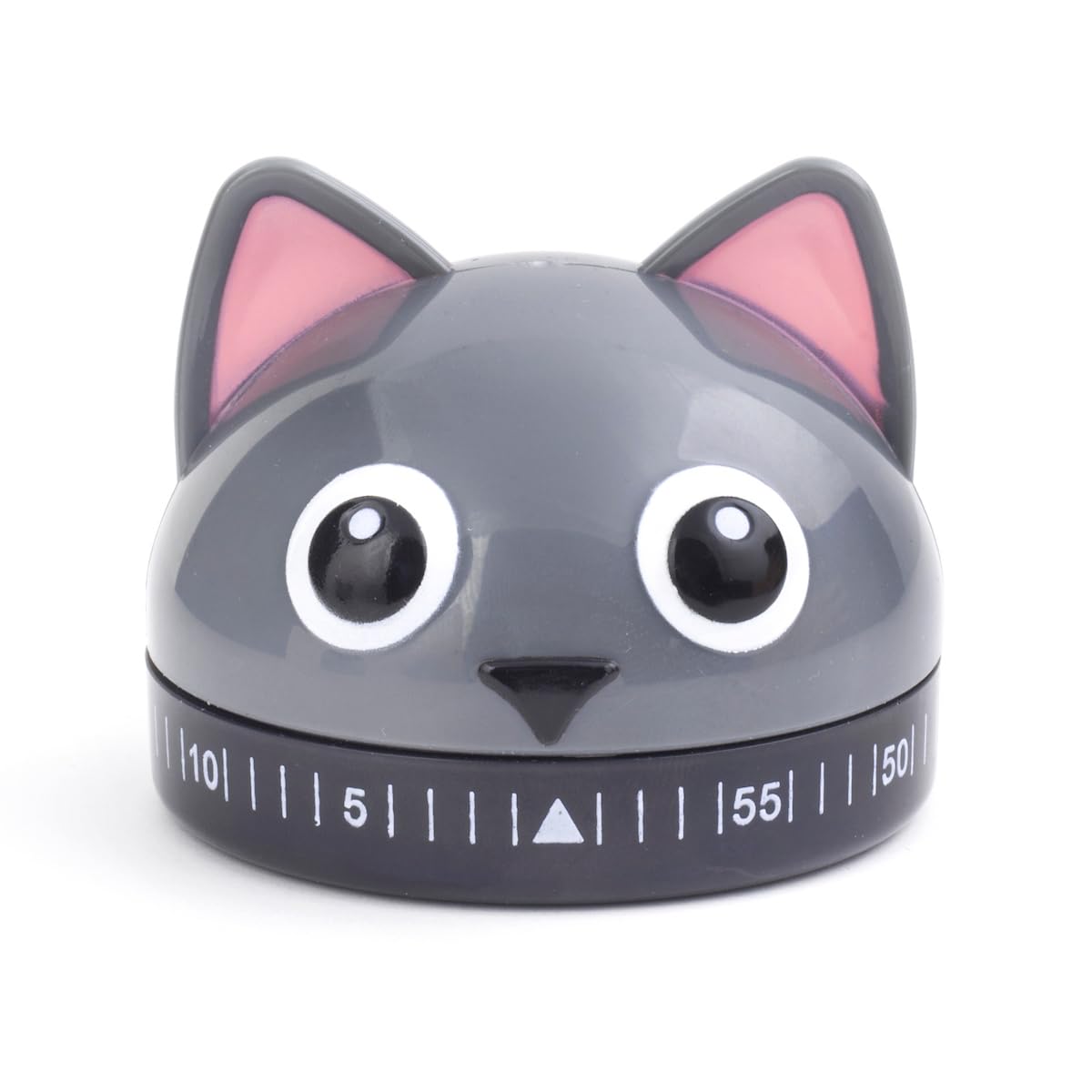 Kikkerland Stainless Steel Kitchen Timer - Cat Design, 7x6x9 cm, Perfect for Baking, Cooking & Time Management in Home & Professional Kitchens