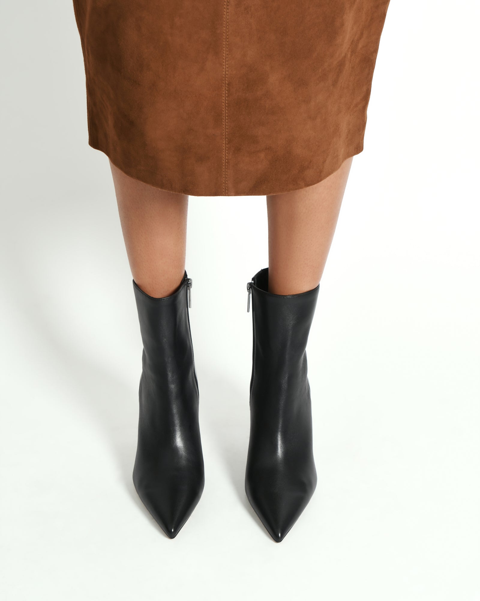 LOTTIE Women's Black Leather High Ankle Boots - Stylish & Comfortable for Work, Casual Outfits & Winter Fashion