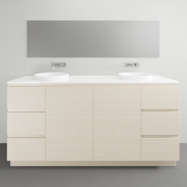 ADP Glacier Lite Ensuite Vanity Set with Solid Surface Top - 3-Piece Door and Drawer Bathroom Vanity for Modern Homes | Perfect for Small Bathrooms, Guest Suites & Apartment Remodels