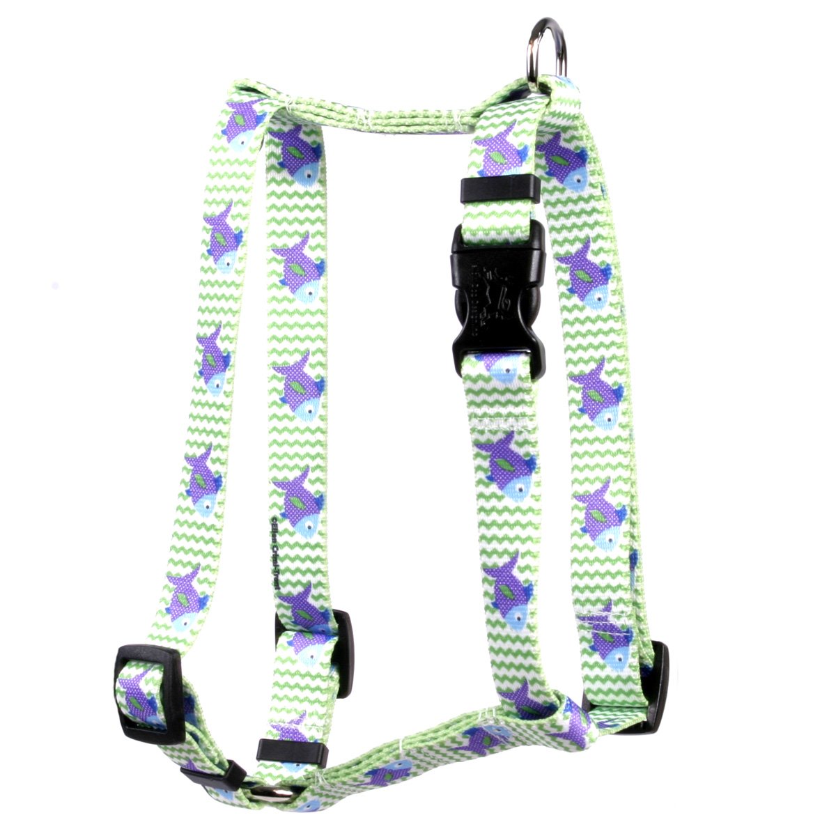 Yellow Dog Design Fish Tales Roman Style H Dog Harness for Small/Medium Dogs - Comfortable & Adjustable Pet Vest for Walking, Hiking & Outdoor Adventures