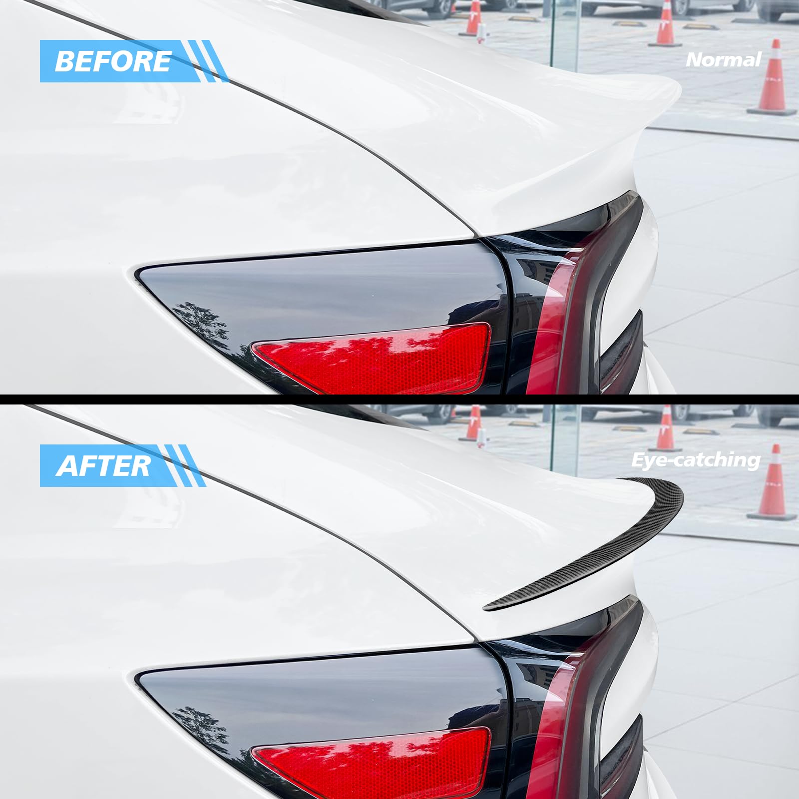 2025 Upgraded Real Carbon Fiber Spoiler for Tesla Model 3 Highland 2024-2025 | Sporty Rear Trunk Lip Wing | Matte Black Tesla Model 3 Accessories | Enhances Aerodynamics & Style for Street Racing & Car Shows