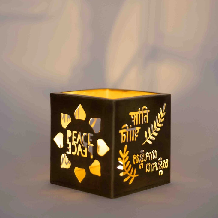 Paz World Peace Candle Holder - Elegant Home Decor for Meditation & Relaxation - Perfect for Yoga Rooms, Spa Centers & Peaceful Home Ambiance