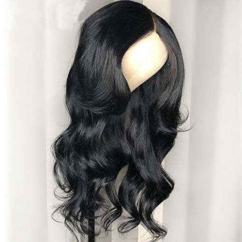 QUINLUX 13x6 Deep Lace Front Human Hair Wig - Brazilian Remy Hair Body Wave 180% Density 18 Inch with Pre-Plucked Hairline & Bleached Knots for Black Women | HD Transparent Lace Wig with Baby Hair for Everyday Wear & Special Occasions