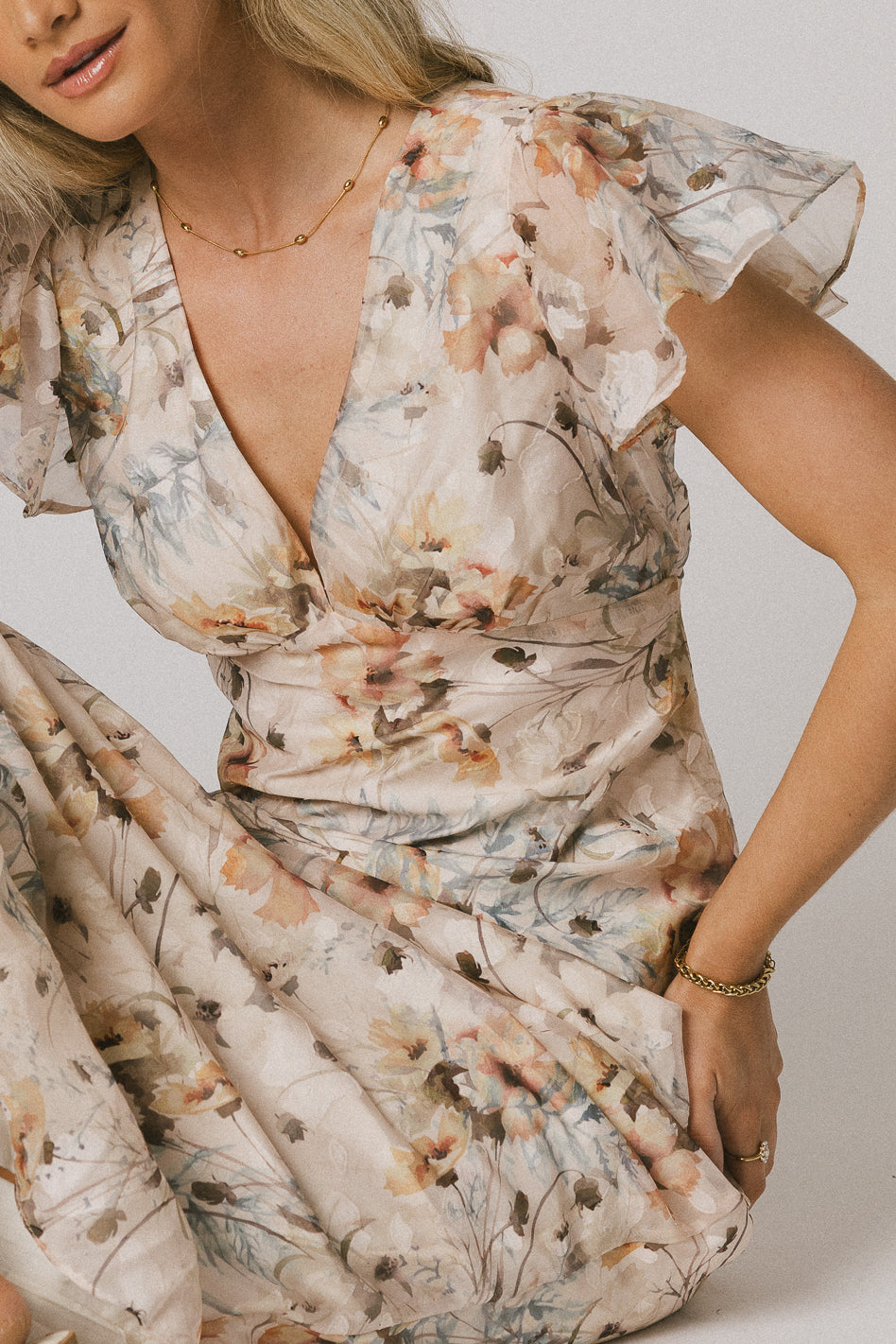 Libbie Floral Maxi Dress for Women - Elegant Long Summer Dress with Floral Print, Perfect for Beach, Wedding & Vacation