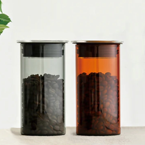 Hario Colours Glass Coffee Canister - Airtight Storage for Fresh Coffee Beans & Grounds - Perfect for Kitchen, Office, or Coffee Shop Use