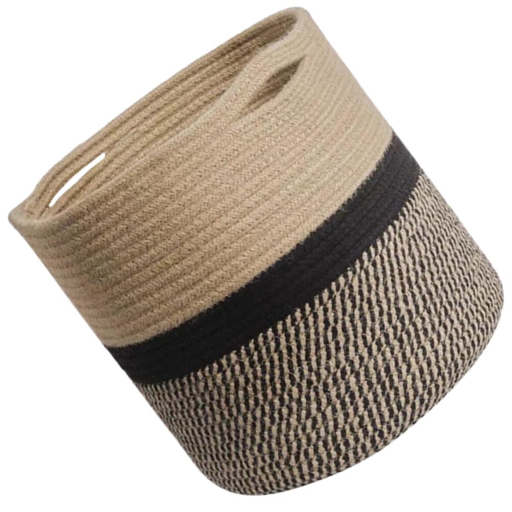 Cabilock Woven Cotton Jute Plant Basket - Rustic Indoor/Outdoor Hanging Planter & Storage Organizer for House Plants, Flowers, Toys & Home Decor | Perfect for Living Room, Bedroom, Patio & Garden Decor