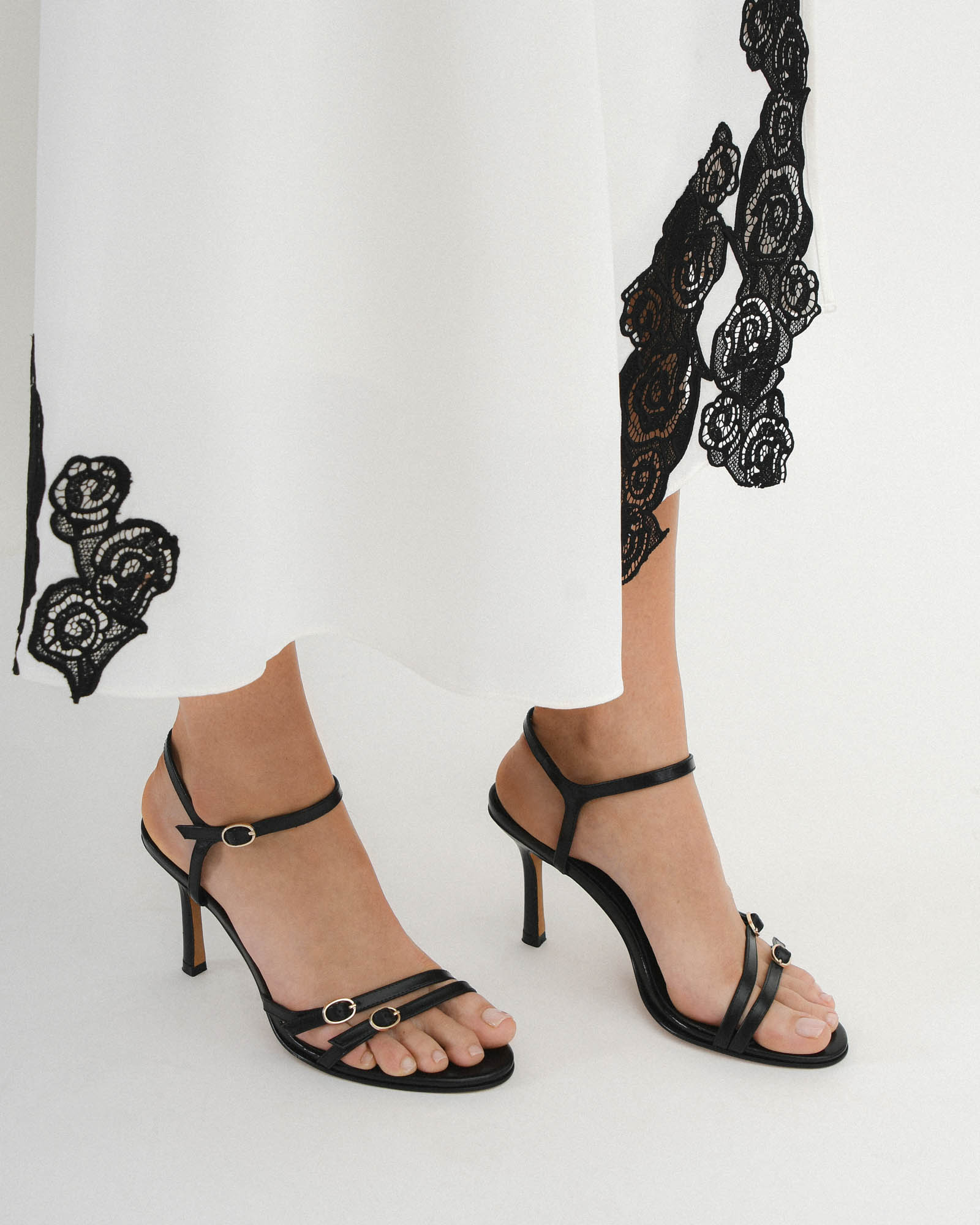 ROMY Women's Black Leather High Heel Pumps - Elegant Pointed Toe Stiletto Heels for Party, Wedding & Evening Wear